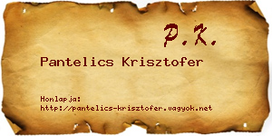 Pantelics Krisztofer névjegykártya